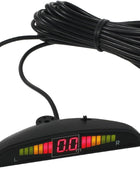 AUTOUTLET Rear Reversing Car Parking Sensors 4 Sensors Kit Audio Buzzer Alarm LED Display, DC 12 V