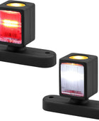 AUTOUTLET LED Begrenzungsleuchten Anhänger, 2PCS Positionsleuchten 10-30V Wasserdicht, Seitenleuchten mit Dual-E9-Mark & Gummistiel Basis, Positionsleuchte Seitenmarkierungsleuchten für LKW PKW(187mm)