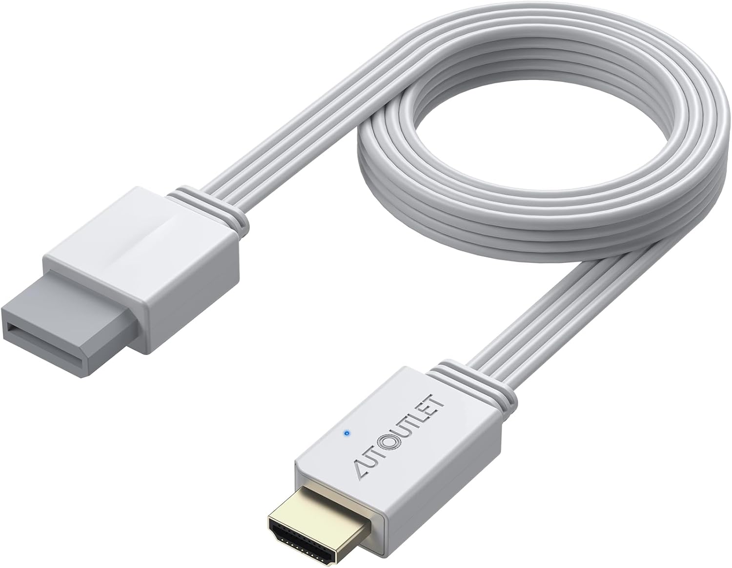 AUTOUTLET Wii to HDMI Converter 1080P 5ft/150 cm for Full HD Device, Adapter with HDMI Male Cable Output Compatible with Nintendo Wii, Wii U, HDTV, Monitor-Supports All Wii Display Modes