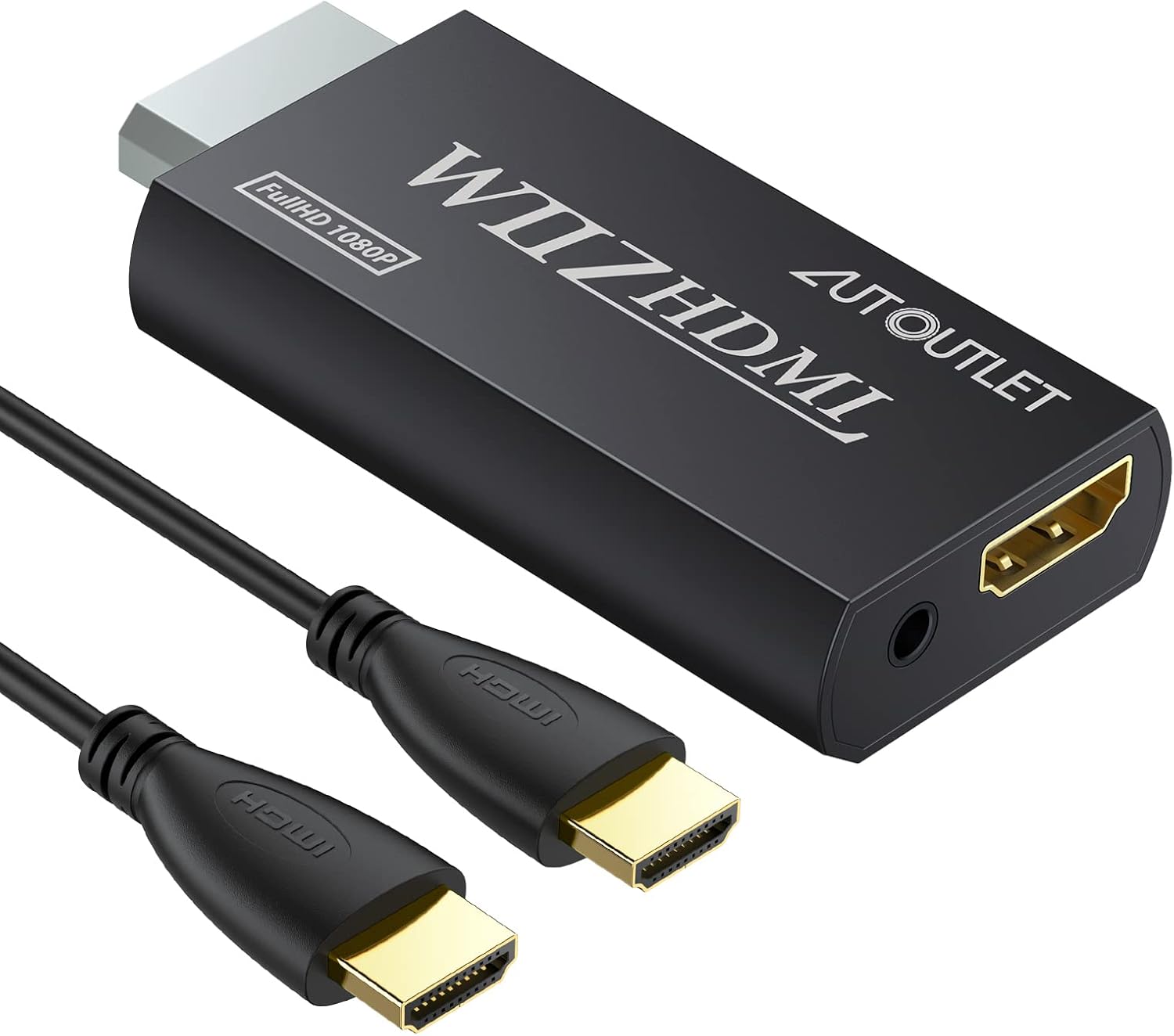 AUTOUTLET PS2 zu HDMI Konverter, PS2 zu HDMI Adapter Konverter PS2 auf HDMI Konverter mit 3,5 mm Kopfhörer Audio Buchse und 1,5m HDMI Kabel, für PS2 HDTV HDMI Monitor