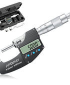 AUTOUTLET 0-25mm ABS Stainless Steel Multifunction Digital LCD Display Micrometer 0.001mm Electronic Micrometer Caliper