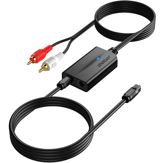 AUTOUTLET SPDIF to RCA, Optical to RCA, 6.9ft（2.1m）, Toslink to RCA, DAC Converter, Digital to Analog Audio Converter
