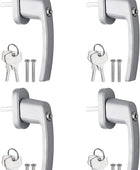 AUTOUTLET Fenstergriff Aluminium, 2 Stück abschließbar Sicherheitsfenstergriff Fensterschloss Kindersicherung mit Schloss in Stiftlänge 35mm, Gleichschließend Windows Balkontürgriff(grau)