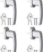 AUTOUTLET Fenstergriffe abschliessbar, 4 Stück Fenstergriff abschließbar Aluminium in Stiftlänge 35mm, Fenstersicherung Balkontürgriff kindersicherung mit Schlüsseln und Schrauben für Fenster (grau)