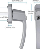 AUTOUTLET Fenstergriff Aluminium, 2 Stück abschließbar Sicherheitsfenstergriff Fensterschloss Kindersicherung mit Schloss in Stiftlänge 35mm, Gleichschließend Windows Balkontürgriff(grau)