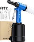 AUTOUTLET Pneumatic Rivet Gun Kit Heavy-Duty Riveter 4 Sizes Air Hydraulic Riveting Tool for Manufacturing Fields