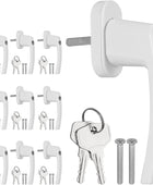 AUTOUTLET Fenstergriff Aluminium, 8 Stück abschließbar Sicherheitsfenstergriff Fensterschloss Kindersicherung mit Schloss in Stiftlänge 35mm, Gleichschließend Windows Balkontürgriff(weiß)