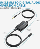 AUTOUTLET 3.5mm to Optical Converter, 48Khz Audio Sample Rate, Supports Uncompressed 2-Way PCM Digital Audio Signal Output, Built-in 1.2m 3.5mm Cable, Suitable for Laptop, Computer, Projector, etc