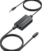 AUTOUTLET 3.5mm to Optical Converter, 48Khz Audio Sample Rate, Supports Uncompressed 2-Way PCM Digital Audio Signal Output, Built-in 1.2m 3.5mm Cable, Suitable for Laptop, Computer, Projector, etc