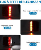 AUTOUTLET Feux Arrière Remorque Feux de Remorque Montage à Vis Câble de 7,5m 7 Broches 18 LEDs Super Claires avec E Mark E11 pour La Circulation Routière pour Camping-Car Camion Poids Lourd Tracteur