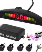 AUTOUTLET Rear Reversing Car Parking Sensors 4 Sensors Kit Audio Buzzer Alarm LED Display, DC 12 V