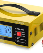 AUTOUTLET Upgraded 8 Volt Battery Charger for Golf Cart Automotive Battery Charger and Maintainer 0-10A with Cable Clamps for 6/8/12/14/16/24V Lead-Acid Batteries