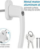 AUTOUTLET Fenstergriff Aluminium, 10PCS abschließbar Sicherheitsfenstergriffe Fensterschloss Kindersicherung mit Schloss in Stiftlänge 35mm, Gleichschließend Windows Balkontürgriffe(weiß)