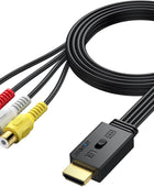 AUTOUTLET RCA to HDMI Converter 1080P/720P HD Conversion, Relive Your Childhood with Retro Games on Modern TVs, Built-in Cable, Instant Plug & Play for Wii, PSOne, PS2, N64 with 60cm Cable & HDMI Plug