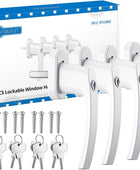 AUTOUTLET Fenstergriff Aluminium, 8 Stück abschließbar Sicherheitsfenstergriff Fensterschloss Kindersicherung mit Schloss in Stiftlänge 35mm, Gleichschließend Windows Balkontürgriff(weiß)
