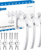AUTOUTLET Fenstergriffe abschliessbar, 4 Stück Fenstergriff abschließbar Aluminium in Stiftlänge 35mm, Fenstersicherung Balkontürgriff kindersicherung mit Schlüsseln und Schrauben für Fenster (weiß)