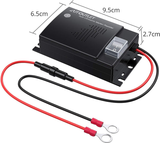 AUTOUTLET Répulsif Ultrason Souris pour Voiture DC 12V Répulsif Ultrason Rongeur Connexion à La Batterie de Voiture avec Voyants de Travail Nouvelle Version Ligne d'Extension 50cm Nouveau