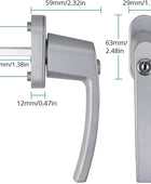 AUTOUTLET Fenstergriffe abschliessbar, 4 Stück Fenstergriff abschließbar Aluminium in Stiftlänge 35mm, Fenstersicherung Balkontürgriff kindersicherung mit Schlüsseln und Schrauben für Fenster (grau)