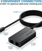 AUTOUTLET 1 in 2 Out Fiber Optic Splitter, Digital Optical Audio Splitter Supports PCM2.0, DTS, Dolby-AC3, Compatible with HDTV, PS4, Xbox & Home Theater Systems