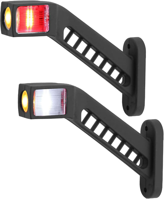 AUTOUTLET LED Begrenzungsleuchten Anhänger, 2PCS Positionsleuchten 10-30V Wasserdicht, Seitenleuchten mit Dual-E9-Mark & Gummistiel Basis, Positionsleuchte Seitenmarkierungsleuchten für LKW PKW(187mm)