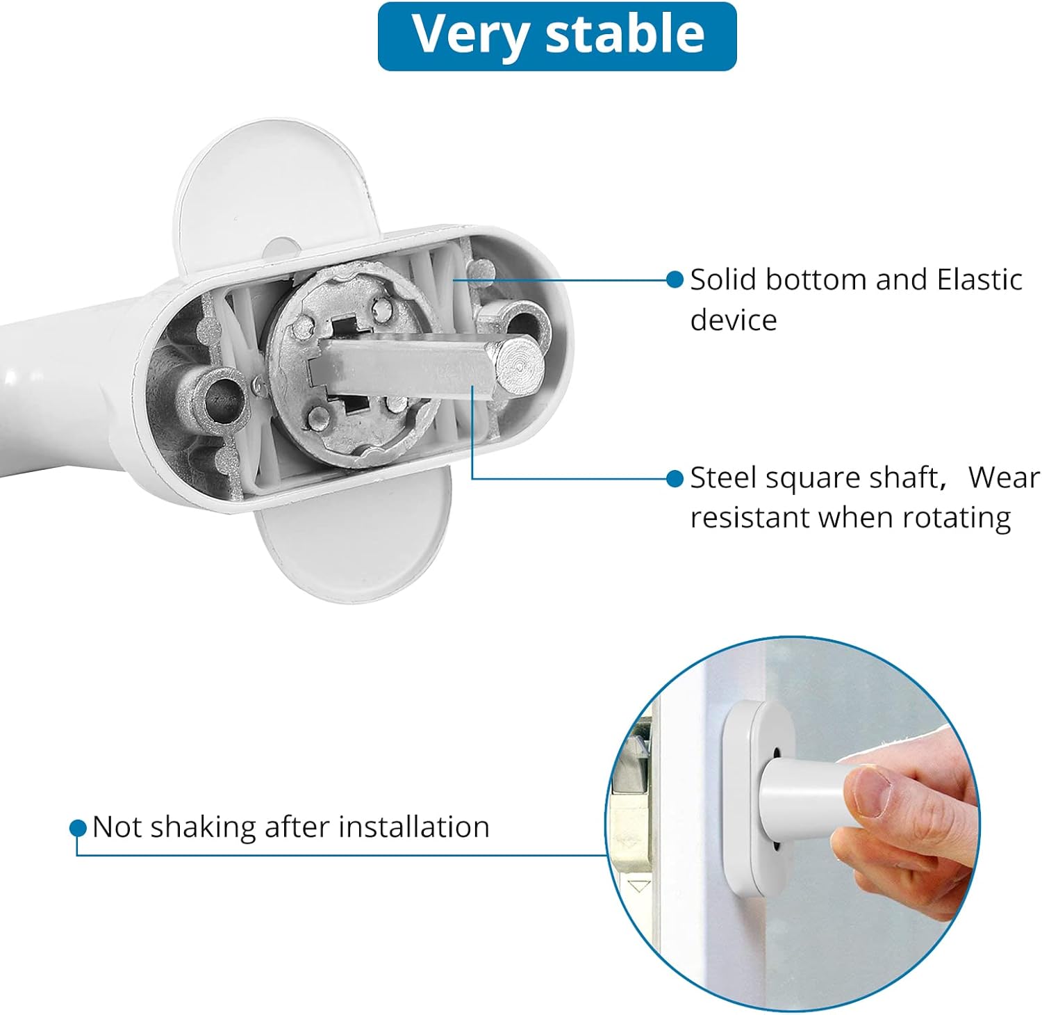 AUTOUTLET Fenstergriff Aluminium, 10PCS abschließbar Sicherheitsfenstergriffe Fensterschloss Kindersicherung mit Schloss in Stiftlänge 35mm, Gleichschließend Windows Balkontürgriffe(weiß)