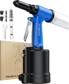 AUTOUTLET Pneumatic Rivet Gun Kit Heavy-Duty Riveter 4 Sizes Air Hydraulic Riveting Tool for Manufacturing Fields