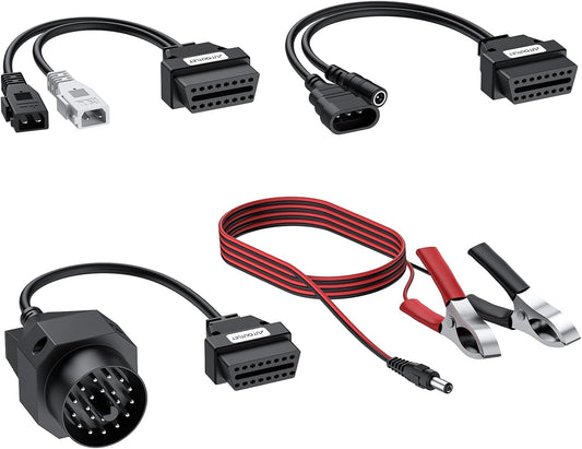 AUTOUTLET 4er Adapter Set, Universal Auto OBD1 OBD2 Diagnosegerät Diagnose Adapter Kabelsatz, Diagnoseadapterkabel Kompatibel mit BMW Audi FIAT, PKW Kabelset für AutoCom Delphi CDP+ DS150Er