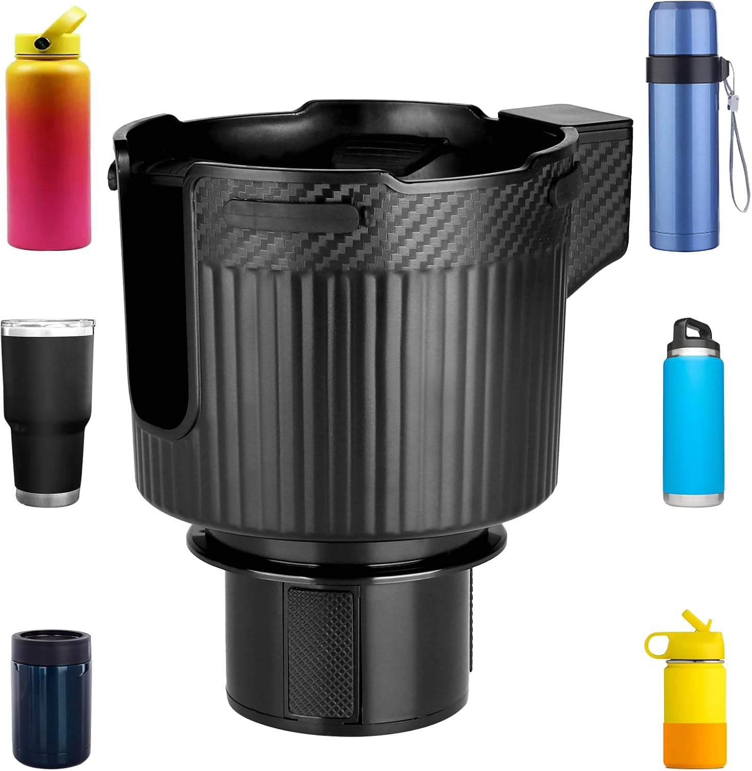 AUTOUTLET Adjustable Car Cup Holder Expander - Universal Fit for Yeti, Hydro Flask, 32/40oz & Large Bottles/Mugs (2.5"-3.9")