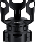 AUTOUTLET Versatile Round Cup Holder Expander ALL BLACK, Adjustable for Diameter 7.1-9.5 cm, Securely Holds Cups, Water Bottles, and Travel Mugs in Your Car