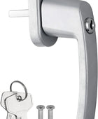AUTOUTLET Fenstergriffe abschliessbar, 4 Stück Fenstergriff abschließbar Aluminium in Stiftlänge 35mm, Fenstersicherung Balkontürgriff kindersicherung mit Schlüsseln und Schrauben für Fenster (grau)