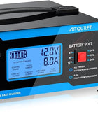 AUTOUTLET Upgraded 8 Volt Battery Charger for Golf Cart Automotive Battery Charger and Maintainer 0-10A with Cable Clamps for 6/8/12/14/16/24V Lead-Acid Batteries