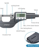 AUTOUTLET Micrometer Digitale Bügelmessschraube 0-25mm/ 0.001mm, Hohe Präzision LCD Digitale Mikrometer Mikrometerschieber Länge Messwerkzeug Mikrometer 0.001mm(0.00005