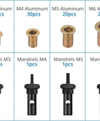 AUTOUTLET Nietmutternzange Set, Profi Hand Nietzange mit M3 M4 M5 M6 Dorne und 100pcs Nieten, 8