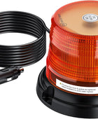 AUTOUTLET LED Rotating Flashing Amber Beacon | 12LED 10V-30V Magnetic Flashing Beacon Warning Light | Emergency Vehicle Safety Light CE, ROHS, ECE R10 R65 Certified for Trucks and Forklifts