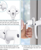 AUTOUTLET Fenstergriff Aluminium, 8 Stück abschließbar Sicherheitsfenstergriff Fensterschloss Kindersicherung mit Schloss in Stiftlänge 35mm, Gleichschließend Windows Balkontürgriff(weiß)