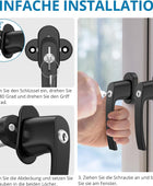 AUTOUTLET Fenstergriffe abschliessbar, 4 Stück Fenstergriff abschließbar Aluminium, Fensterschloss Fenstersicherung Kindersicherung Balkontürgriff mit Schloss in Stiftlänge 35mm für Fenster (schwarz)