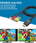AUTOUTLET RCA to HDMI Converter 1080P/720P HD Conversion, Relive Your Childhood with Retro Games on Modern TVs, Built-in Cable, Instant Plug & Play for Wii, PSOne, PS2, N64 with 60cm Cable & HDMI Plug