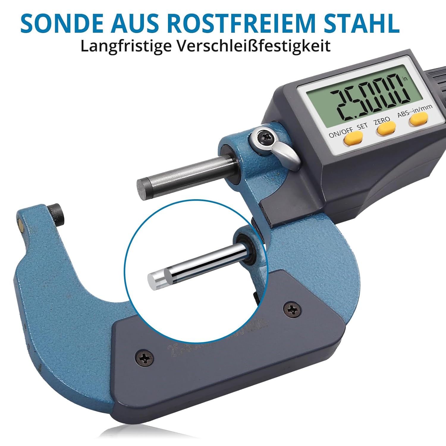 AUTOUTLET Micrometer Digitale Bügelmessschraube 25-50mm/ 0.001mm, Hohe Präzision LCD Digitale Mikrometer Mikrometerschieber Länge Messwerkzeug Mikrometer 0.001mm(0.00005")