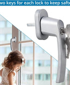 AUTOUTLET Fenstergriffe abschliessbar, 4 Stück Fenstergriff abschließbar Aluminium in Stiftlänge 35mm, Fenstersicherung Balkontürgriff kindersicherung mit Schlüsseln und Schrauben für Fenster (grau)