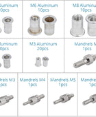 Nietzange Set, AUTOUTLET 86 Stück Nietmutternzange Set Gewindeeinsatz Nietpistolen Werkzeug, mit M3 M4 M5 M6 M8 Dorne und 80PCS Nietmuttern, 10