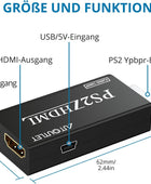 AUTOUTLET PS2 zu HDMI Konverter, PS2 zu HDMI Adapter Konverter PS2 auf HDMI Konverter mit 3,5 mm Kopfhörer Audio Buchse und 1,5m HDMI Kabel, für PS2 HDTV HDMI Monitor