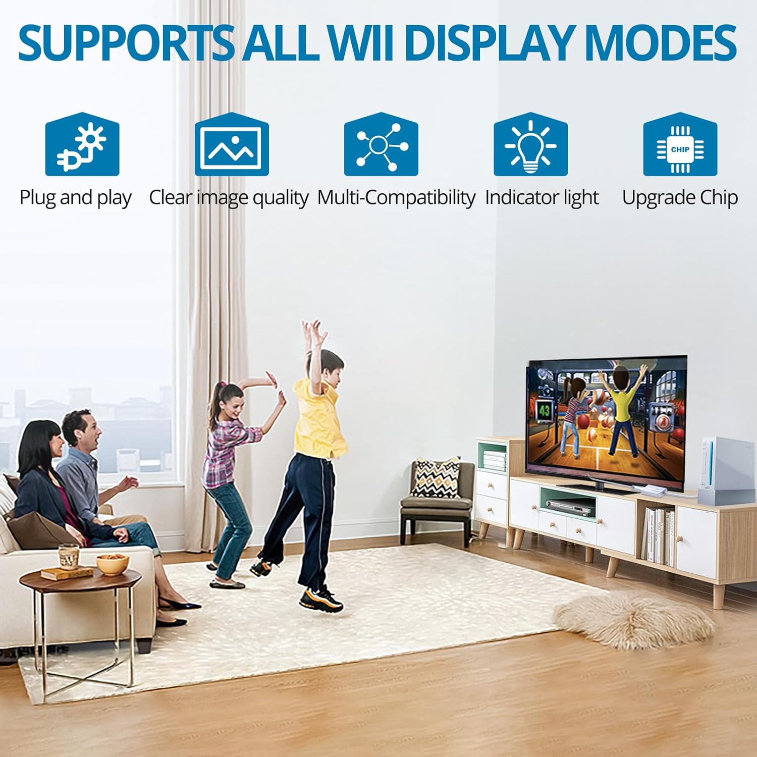 AUTOUTLET Wii to HDMI Converter 1080P for Full HD Device, Wii HDMI Adapter with 3,5mm Audio Jack&HDMI Output Compatible with Nintendo Wii, Wii U, HDTV, Monitor-Supports All Wii Display Modes 720P