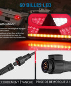 AUTOUTLET Lot de 60 feux arrière de remorque - Éclairage LED 13 broches - Câble amovible de 5 m et 5 fonctions - Éclairage de remorque de voiture et camion - Certifié E11 (pas d'éclairage de plaque