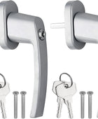 AUTOUTLET Fenstergriffe abschliessbar, 4 Stück Fenstergriff abschließbar Aluminium in Stiftlänge 35mm, Fenstersicherung Balkontürgriff kindersicherung mit Schlüsseln und Schrauben für Fenster (grau)