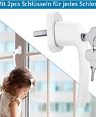AUTOUTLET Fenstergriff Aluminium, 8 Stück abschließbar Sicherheitsfenstergriff Fensterschloss Kindersicherung mit Schloss in Stiftlänge 35mm, Gleichschließend Windows Balkontürgriff(weiß)