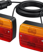 AUTOUTLET 2 x Rear Lights Taillight Set for Trailers, Wired with Screw Assembly 7.5 m Cable, 7-pin Plug, Taillights Trailer Lighting with E-standard Approved for Road Traffic