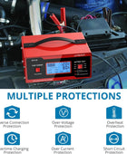 AUTOUTLET Upgraded 8 Volt Battery Charger for Golf Cart Automotive Battery Charger and Maintainer 0-10A with Cable Clamps for 6/8/12/14/16/24V Lead-Acid Batteries