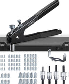 Nietzange Set, AUTOUTLET 86 Stück Nietmutternzange Set Gewindeeinsatz Nietpistolen Werkzeug, mit M3 M4 M5 M6 M8 Dorne und 80PCS Nietmuttern, 10