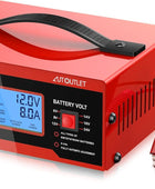 AUTOUTLET Upgraded 8 Volt Battery Charger for Golf Cart Automotive Battery Charger and Maintainer 0-10A with Cable Clamps for 6/8/12/14/16/24V Lead-Acid Batteries