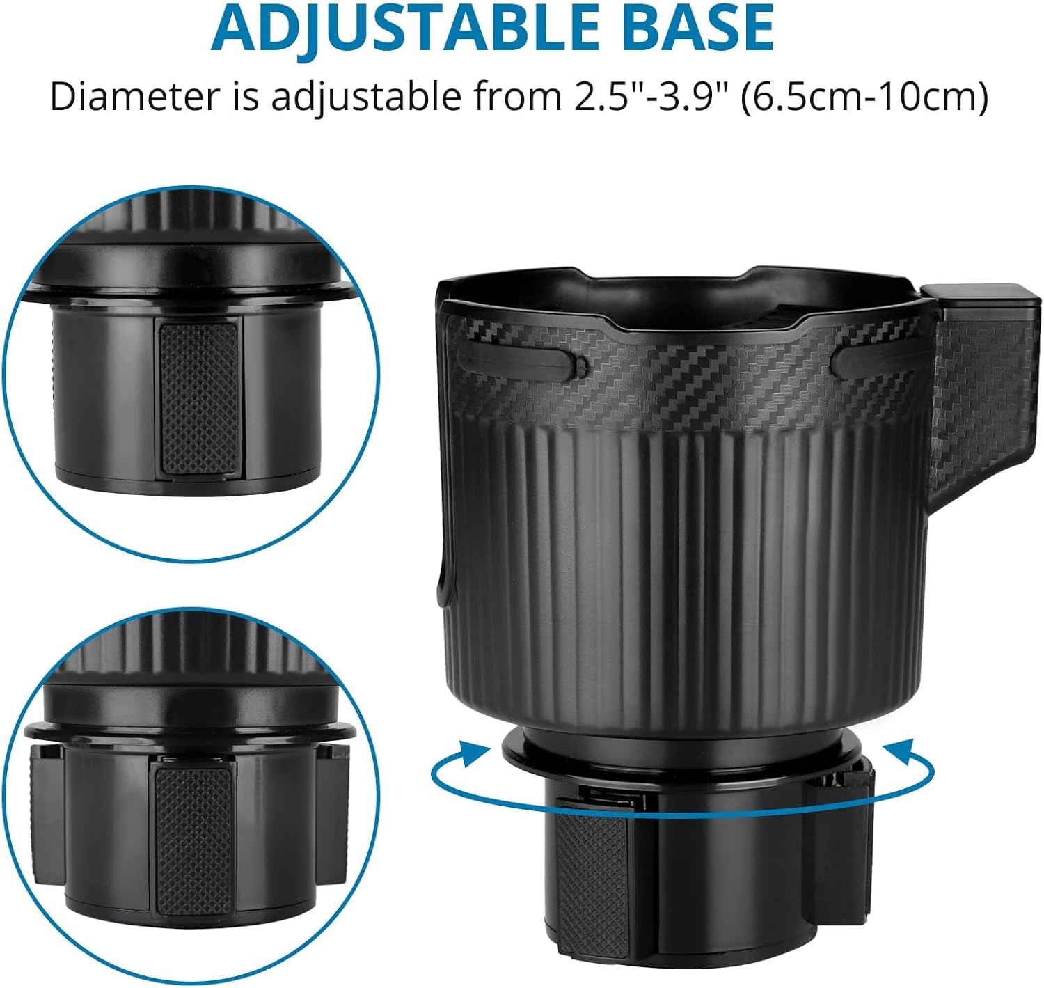 AUTOUTLET Adjustable Car Cup Holder Expander - Universal Fit for Yeti, Hydro Flask, 32/40oz & Large Bottles/Mugs (2.5"-3.9")